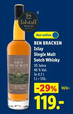 Lidl Ben bracken islay single malt scotch whisky Angebot