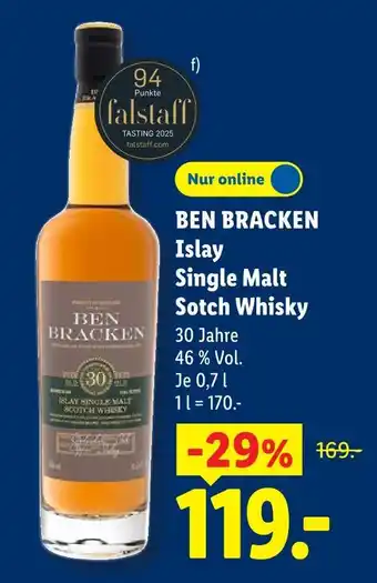 Lidl Ben bracken islay single malt scotch whisky Angebot