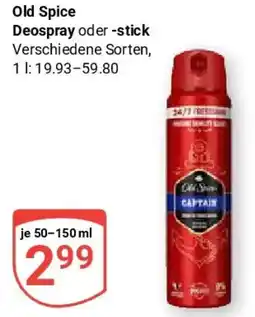 Globus Old Spice Deospray oder -stick Angebot