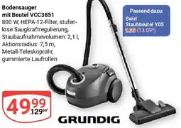 Globus GRUNDIG Bodensauger mit Beutel VCC3851 Angebot