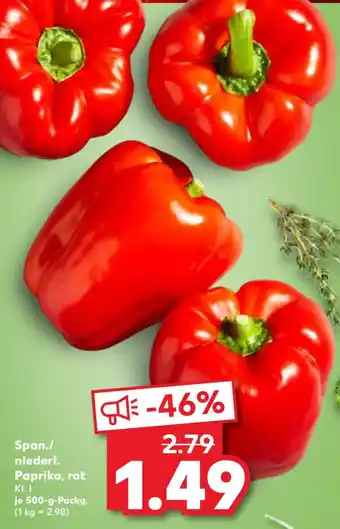 Kaufland Span./ niederl. Paprika, rot Angebot