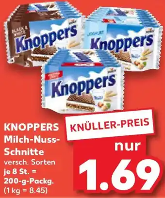 Kaufland KNOPPERS Milch-Nuss- Schnitte Angebot