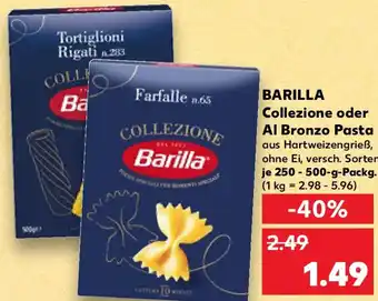 Kaufland BARILLA Collezione oder Al Bronzo Pasta Angebot