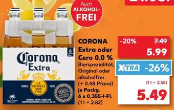 Kaufland CORONA Extra oder Cero 0.0 % Angebot