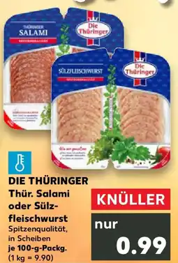 Kaufland DIE THÜRINGER Thür. Salami oder Sülzfleischwurst Angebot