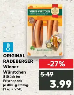 Kaufland ORIGINAL RADEBERGER Wiener Würstchen Angebot