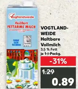 Kaufland VOGTLAND- WEIDE Haltbare Vollmilch Angebot