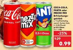 Kaufland COCA-COLA, FANTA oder MEZZO MIX Erfrischungsgetränk Angebot