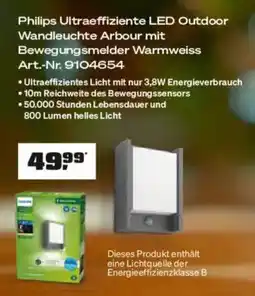 OBI Philips Ultraeffiziente LED Outdoor Wandleuchte Arbour mit Bewegungsmelder Warmweiss Angebot