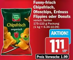 HIT Funny-frisch Chipsfrisch, Ofenchips, Erdnuss Flippies oder Donuts Angebot