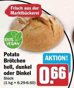 HIT Potato Brötchen hell, dunkel oder Dinkel Angebot