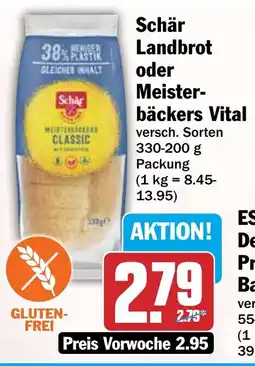 HIT Schär Landbrot oder Meisterbäckers Vital Angebot