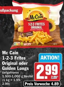 HIT Mc Cain 1-2-3 Frites Original oder Golden Longs Angebot