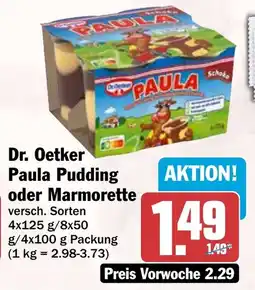 HIT Dr. Oetker Paula Pudding oder Marmorette Angebot
