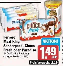HIT Ferrero Maxi King Sonderpack, Choco Fresh oder Paradiso Angebot