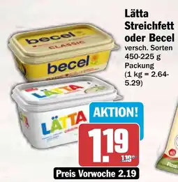 HIT Lätta Streichfett oder Becel Angebot