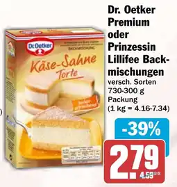 HIT Dr. Oetker Premium oder Prinzessin Lillifee Backmischungen Angebot