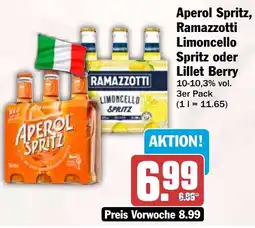 HIT Aperol Spritz, Ramazzotti Limoncello Spritz oder Lillet Berry Angebot