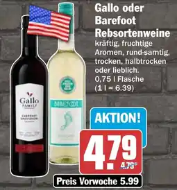 HIT Gallo oder Barefoot Rebsortenweine Angebot