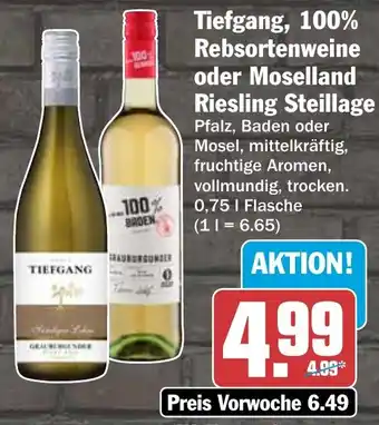 HIT Tiefgang, 100% Rebsortenweine oder Moselland Riesling Steillage Angebot