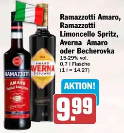 HIT Ramazzotti Amaro, Ramazzotti Limoncello Spritz, Averna Amaro oder Becherovka Angebot