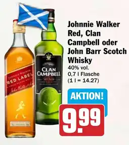 HIT Johnnie Walker Red, Clan Campbell oder John Barr Scotch Whisky Angebot