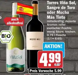 HIT Torres Viña Sol, Sangre de Toro oder Mucho Más Tinto Angebot