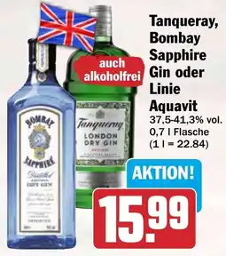 HIT Tanqueray, Bombay Sapphire Gin oder Linie Aquavit Angebot