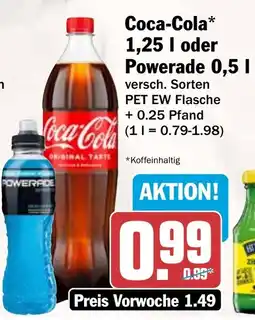 HIT Coca-Cola 1,25 l oder Powerade 0,5 l Angebot