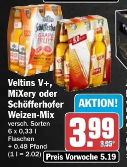 HIT Veltins V+, MiXery oder Schöfferhofer Weizen-Mix Angebot