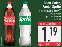 E-Center Coca-Cola, Fanta, Sprite oder mezzo mix Angebot
