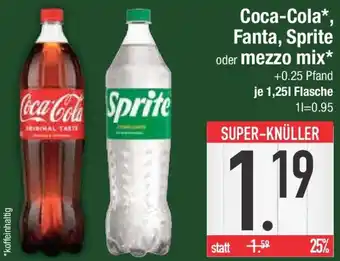 E-Center Coca-Cola, Fanta, Sprite oder mezzo mix Angebot