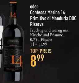 Galeria Markthalle Contessa Marina 14 Primitivo di Manduria DOC Riserva Angebot