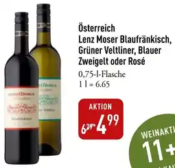 Galeria Markthalle Österreich Lenz Moser Blaufränkisch, Grüner Veltliner, Blauer Zweigelt oder Rosé Angebot