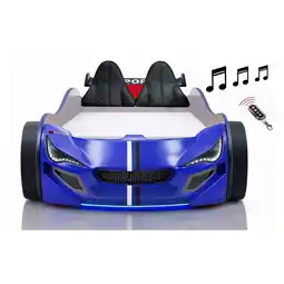 Netto Marken-Discount Autobett Kinder 90x200 Jungen LED Leuchte Unterbodenbeleuchtung Sound Fernbedienung Angebot