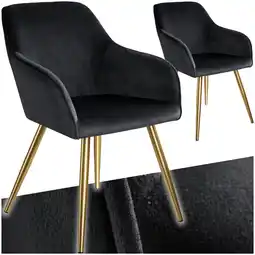 Netto Marken-Discount tectake Esszimmerstuhl, gepolstert, in Samtoptik, goldene Stahlbeine, 58 x 62 x 82 cm Angebot
