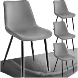 Netto Marken-Discount tectake Set Stuhl, gepolstert, in Samtoptik, schwarze Stahlbeine, 48 x 59 x 82,5 cm Angebot