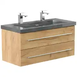 Netto Marken-Discount Badmöbel Granit G654 YAMO 100 cm 2 Hahnlöcher SoftClose in versch. Ausführungen Angebot