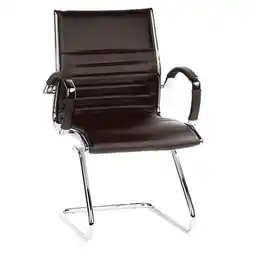 Netto Marken-Discount hjh OFFICE Freischwinger PARMA V Leder mit Armlehnen Angebot