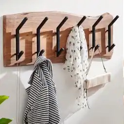Netto Marken-Discount KADIMA DESIGN Massive Akazienholz Wandgarderobe, Baumkanten-Design, 100x29x12.5 cm Angebot