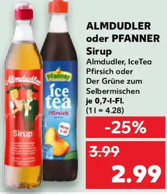Kaufland ALMDUDLER oder PFANNER Sirup Angebot