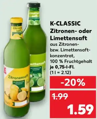 Kaufland K-CLASSIC Zitronen- oder Limettensaft Angebot