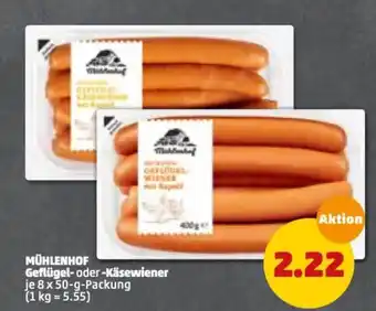 PENNY Mühlenhof Geflügel Oder Käsewiener 8x50g Angebot