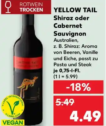 Kaufland YELLOW TAIL Shiraz oder Cabernet Sauvignon Angebot