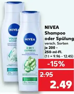 Kaufland NIVEA Shampoo oder Spülung Angebot