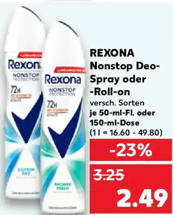 Kaufland REXONA Nonstop Deo- Spray oder -Roll-on Angebot