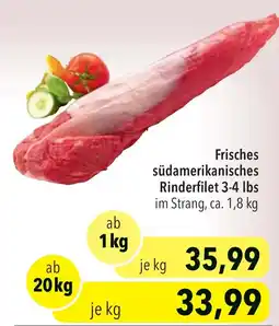 CITTI Markt Frisches südamerikanisches Rinderfilet 3-4 lbs Angebot