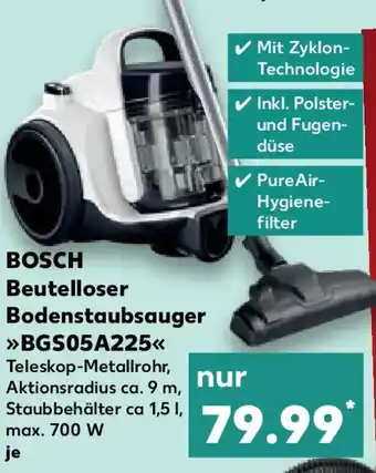 Kaufland BOSCH Beutelloser Bodenstaubsauger BGS05A225 Angebot