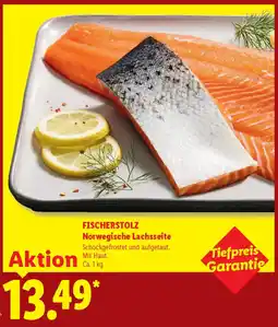 Lidl FISCHERSTOLZ Norwegische Lachsseite Angebot