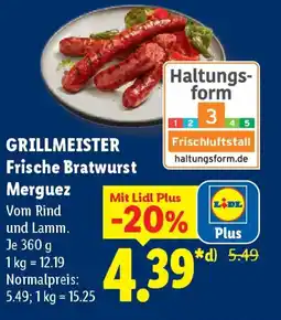 Lidl GRILLMEISTER Frische Bratwurst Merguez Angebot